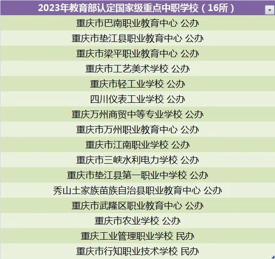 重庆好的中职学校排名榜,重庆中职学校，实力派选手云集(图2)